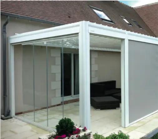 pergola avec fermeture peripheriques rigides sur mesure a la ciotat